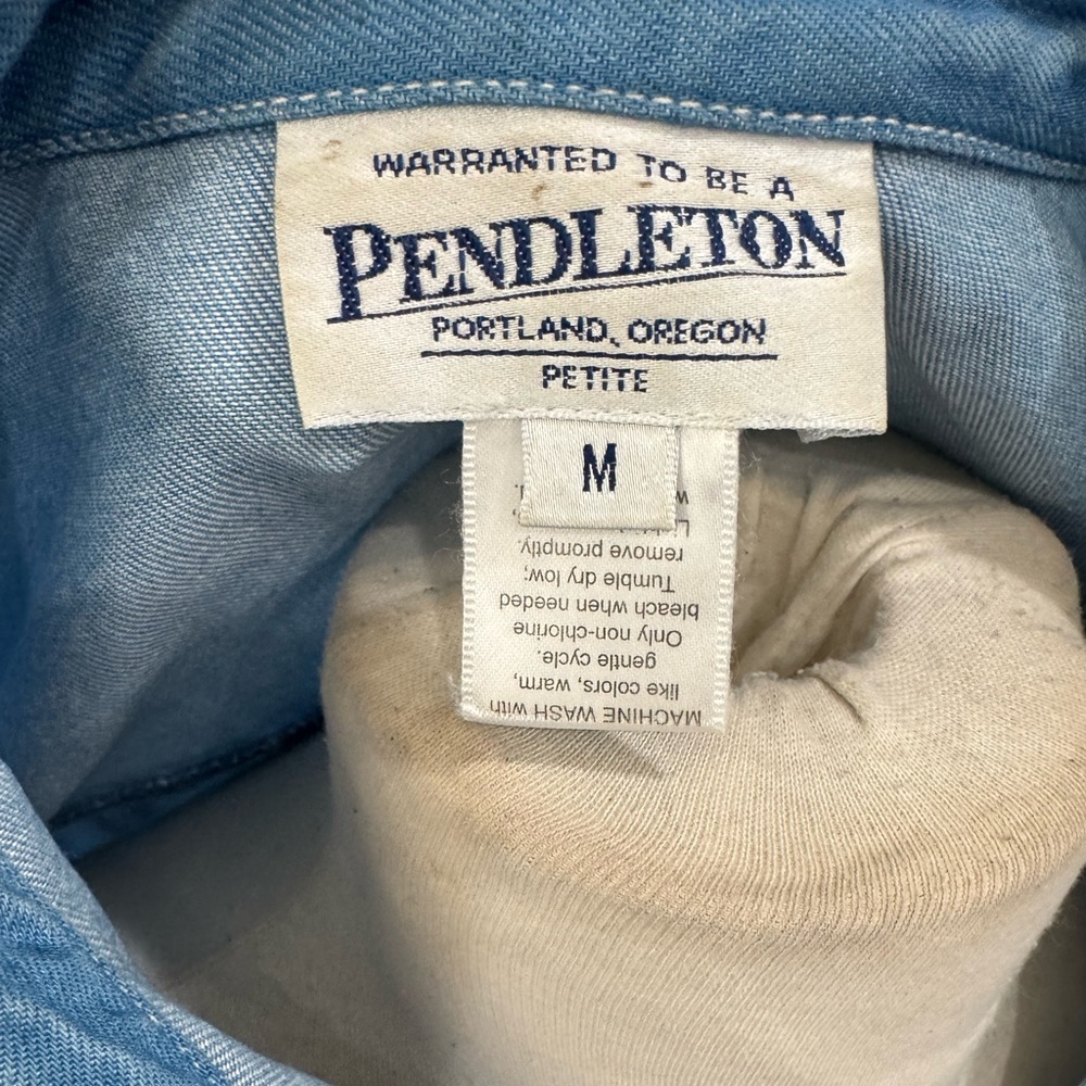 Pendleton Petite M Tencel Chambray‎ Jacket/Shirt – Adjustable Waist Tabs - Picture 5 of 6